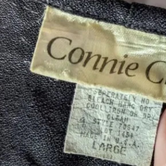 Connie Choi Vintage 90s Black Fish Print Mini Dress Hawaii Coastal Goth Retro L - Picture 4 of 5